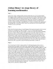 English Worksheet: zolatan dinese theory