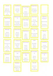 English Worksheet: taboo game