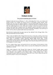 English Worksheet: Michael Jordan