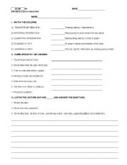 English Worksheet: READING TYPES TEST