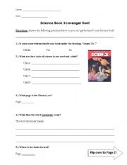 English Worksheet: Scott Foresman 4th Grade Book Scavenger Hunt