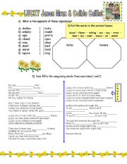 English Worksheet: LUCKY - Jason Mraz and Colbie Caillat