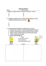 English worksheet: Adjectives Review & Activity