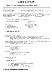 English Worksheet: The three musketeers