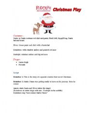 English Worksheet: Rudolph The Red Nosed Reindeer Christmas Play