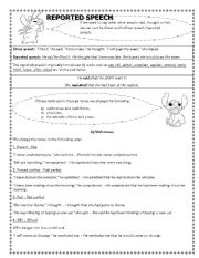 English Worksheet: REPORTED SPEECH