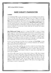 English Worksheet: Frankenstein Reading and Questionaire (before watching Kenneth Branaghs film)