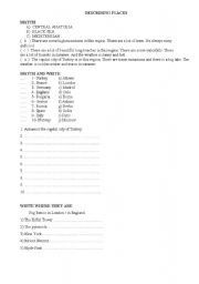 English Worksheet: Describing Places