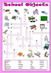 English Worksheet: School Objects