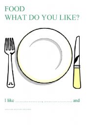 English Worksheet: what do you like? - food