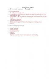 English Worksheet: Environmental awareness     