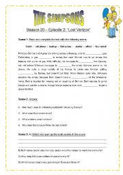 English Worksheet: The Simpsons - Season 20, episode 2 Lost Verizon