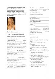 English Worksheet: Song: Carrie Underwood - I aint in Checotah anymore - Comparative