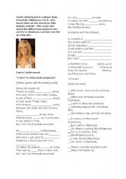 English Worksheet: Song: Carrie Underwood - I aint in Checotah anymore - Comparative