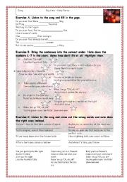 English Worksheet: Fireworks by Katy Perry