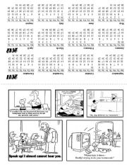 table calendar 2011-2012 with homework cartoons (2 pages)