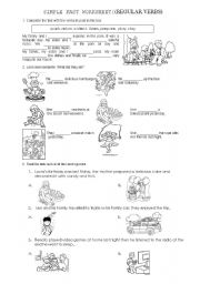 English Worksheet: SIMPLE PAST REGULAR VERBS