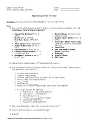 English Worksheet: Sightseeing in NYC