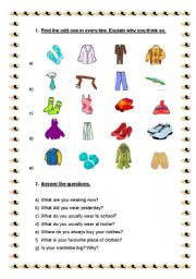 English worksheet: Clothes 