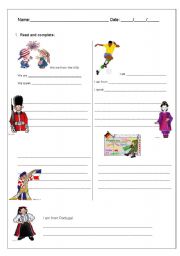 English Worksheet: Countries