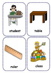 English Worksheet: school objects flashcards 2/2