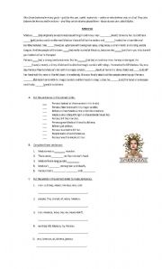 English Worksheet: myth- Medusa