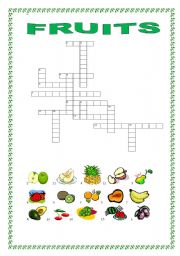English Worksheet: PUZZLE FRUITS 