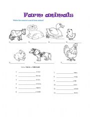 English Worksheet: FARM ANIMALS