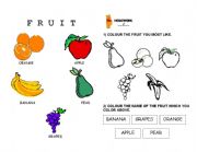 English Worksheet: Fruit