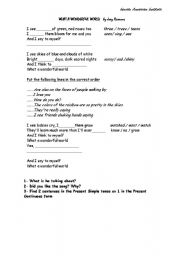 English Worksheet: What a wonderful world