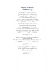 English Worksheet: Woudnt it be nice - Musical Lesson