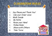 English Worksheet: Classroom Rules