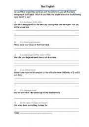 English Worksheet: Bad English