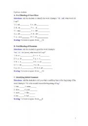 English Worksheet: for dyslexic students