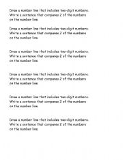 English Worksheet: Number Line Journal Prompts