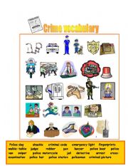 English Worksheet: crime vocabulary pictures