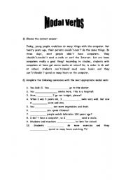 English worksheet: Easy Modal Verbs Activities