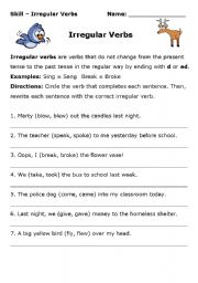 English Worksheet: Irregular verbs