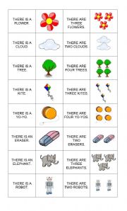 English Worksheet: There is a flower memory game
