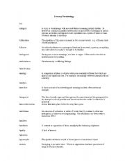 English Worksheet: Literary vocabulary