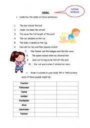 English worksheet: verbs