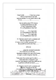 English worksheet: English man in New York song