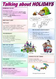 English Worksheet: Talking about Holidays