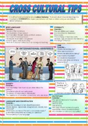 English Worksheet: Cross Cultural tips