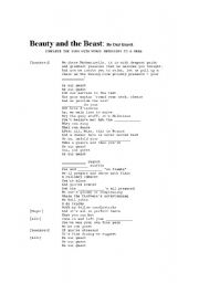 English Worksheet: Beauty and the beast