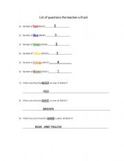 English worksheet: Data Sheet for an M&M Graph