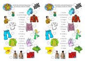 English Worksheet: Matchmaking Materials and shapes