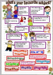 English Worksheet: whats your favourite subject