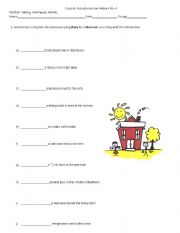 English Worksheet: There is/ there are