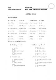 English Worksheet: verb  to be 